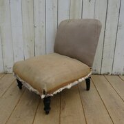 Antique Napoleon III Chauffeuse Slipper Chair