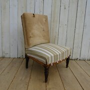 Antique Napoleon III Chauffeuse Slipper Chair