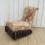 Antique Napoleon III Chauffeuse Slipper Chair