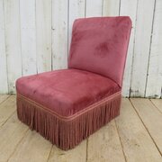 Antique Napoleon III Chauffeuse Slipper Chair