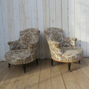 Pair Of Antique Napoleon III Tub Armchairs