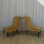 Pair Of Napoleon III Scroll Top Slipper Chairs