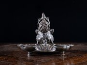 19th Century Bronze Hidden Devil / Bird Inkwell