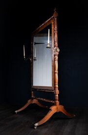 19th Century Mahogany Cheval Mirror