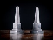 19th Century Pair Of Black Marble Obelisks