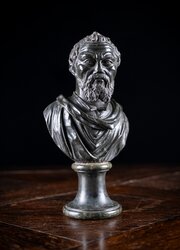 19th Century Serpentine Bust Of Michelangelo