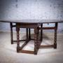 Charles II 17th Century Oak Gate Leg Table.