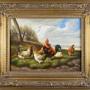Circle of Edgar Hunt (1875-1953) Chickens In Farm