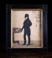 Early 19thC Gilded Silhouette Of A Standing Man