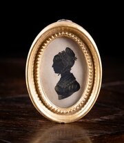 Early 19thC Gilded Silhouette Portrait Of A Lady