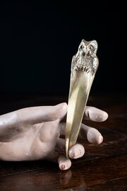 Figural Brass Owl Letter Opener, C.1900