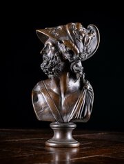 French Bronze Bust Of Ajax, C.1880