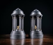 Grand Tour Bronze & Slate Temple Models, C.1880