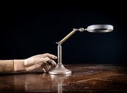 Large Brass Angle-Poise Library Magnifying Glass