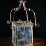 Large Brass & Cut Glass Hall Lantern, c.1910