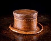 Maitland-Smith Leather Top Hat Storage Box