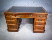 Newson & Co London 19thC Mahogany Pedestal Desk