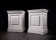 Pair Neoclassical Limestone Fibreglass Plinths
