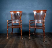 Pair of Mahogany Arm Chairs Manner Of E W Goodwin