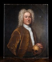 Portrait Of A Gentleman Holding A Skull, C.1720