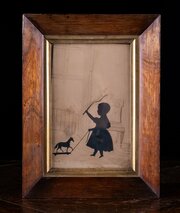 Silhouette Child With Horse - Attr. To A. Edouart