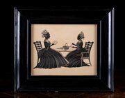 Silhouette of Two Ladies Signed  Dated 1837