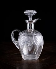 Silver & Cut Crystal Claret Jug By Fenton Brothers