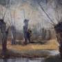 The Willow Cutter, 19th Century Oil On Board.