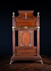 J Shoolbred Victorian Oak & Brass Hall Stick Stand