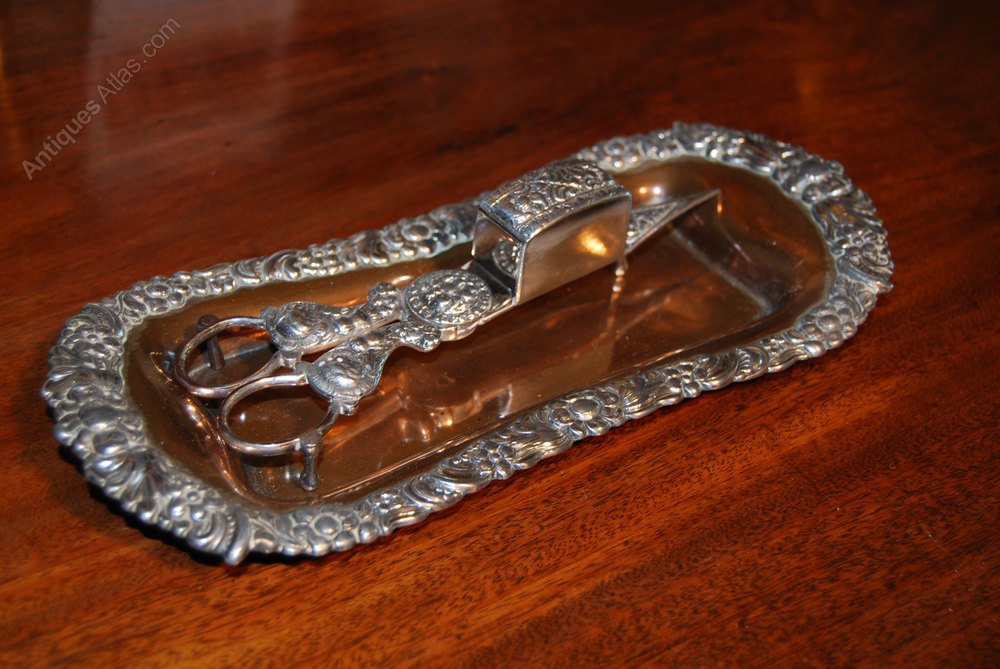 Antiques Atlas 19th.Century Silver Plated Candle Snuffer And Tray