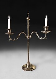 19th. Century Brass 2-light Adjustable Candelabra