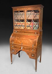 Gillows Mahogany Cylindrical Bureau Bookcase