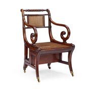 Regency Mahogany Metamorphic Library Armchair/Step