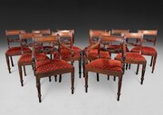 Set Of 12 Regency Mahogany Dining Chairs