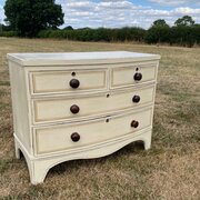 Bow Front Painted Chest Of Drawers