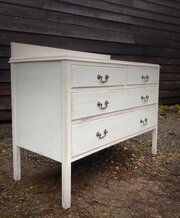 Duck Egg Blue/white Painted Chest Of Drawers
