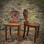 Pair Of Mahogany Shell Back Hall Chairs