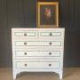 Painted 19th C chest of drawers
