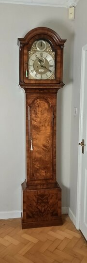 Early Georgian Walnut Grandfather Longcase Clock