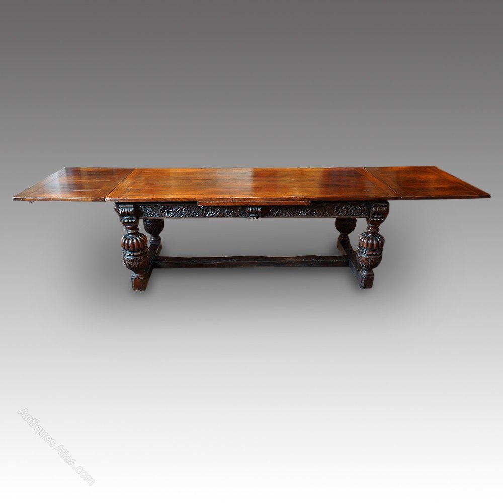 Antique Oak Large Draw Leaf Dining Table Antiques Atlas