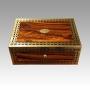 Antique Rosewood Cut Brass Box