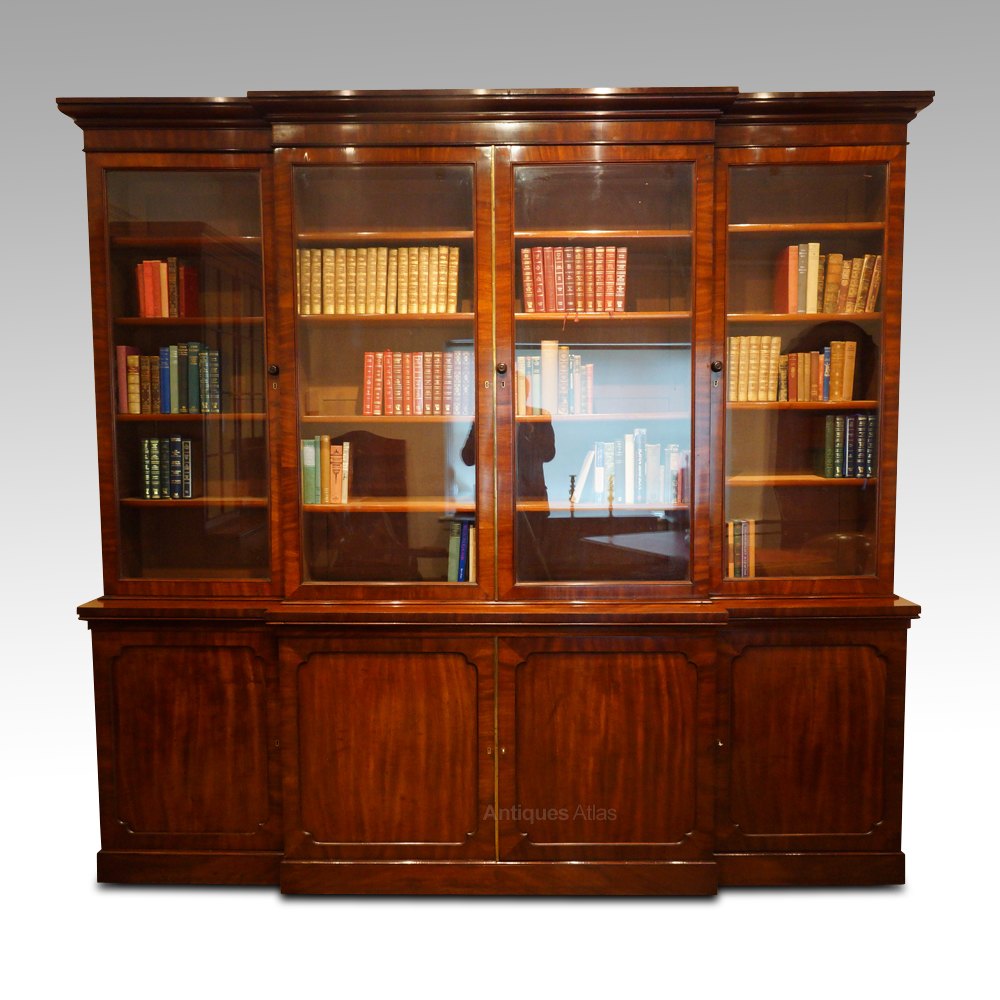 Mahogany Breakfront Bookcase Antiques Atlas