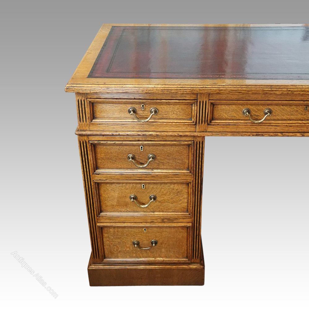 Victorian Oak Pedestal Desk as188a1993 Antiques Atlas