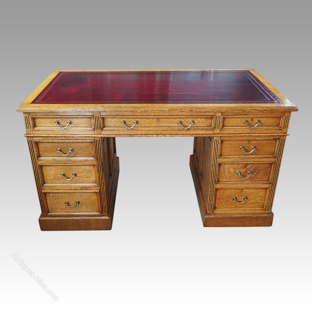 Victorian Oak Pedestal Desk as188a1993 Antiques Atlas