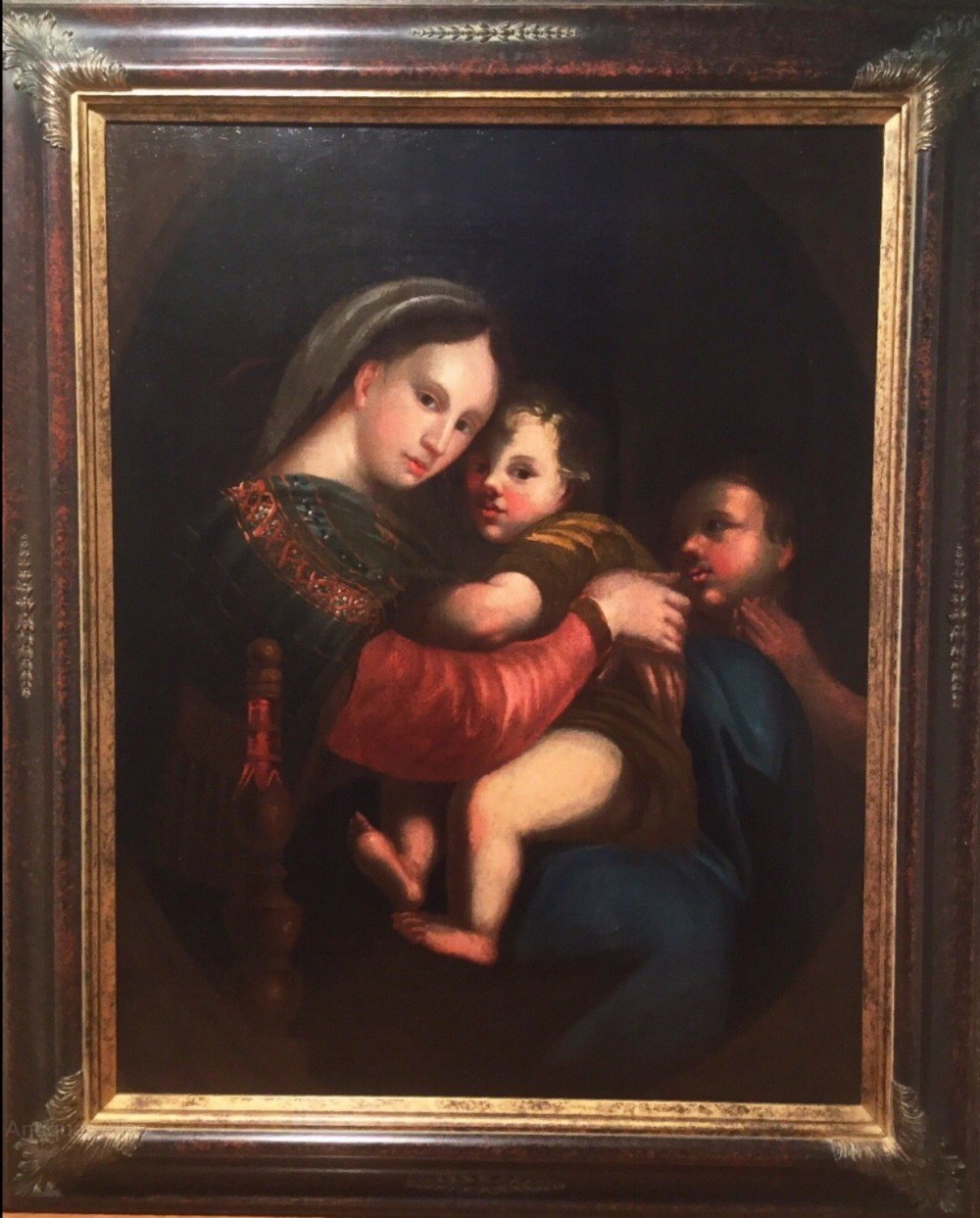 Antiques Atlas 18th Oil Portrait Madonna & Child After Raphael