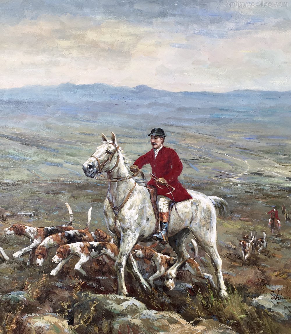 Antiques Atlas Huge Hunting Oil Painting After John E. Ferneley