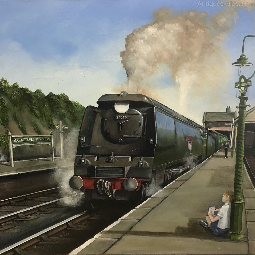 Antiques Atlas Steam Train Oil Paintings Barnstaple Junction