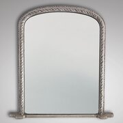 19th Century English Silvered Overmantel Mirror