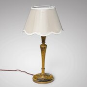 Antique Chinoiserie Ochre Lacquer Table Lamp