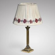 Edwardian Twin Corinthian Capital Brass Table Lamp